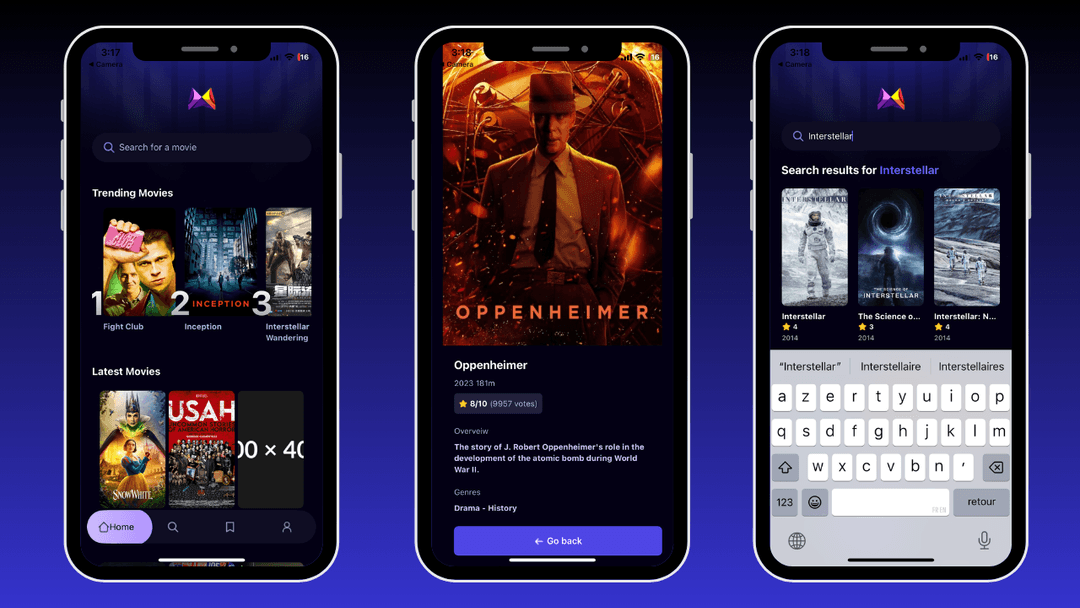 Mobile Movies App project screenshot