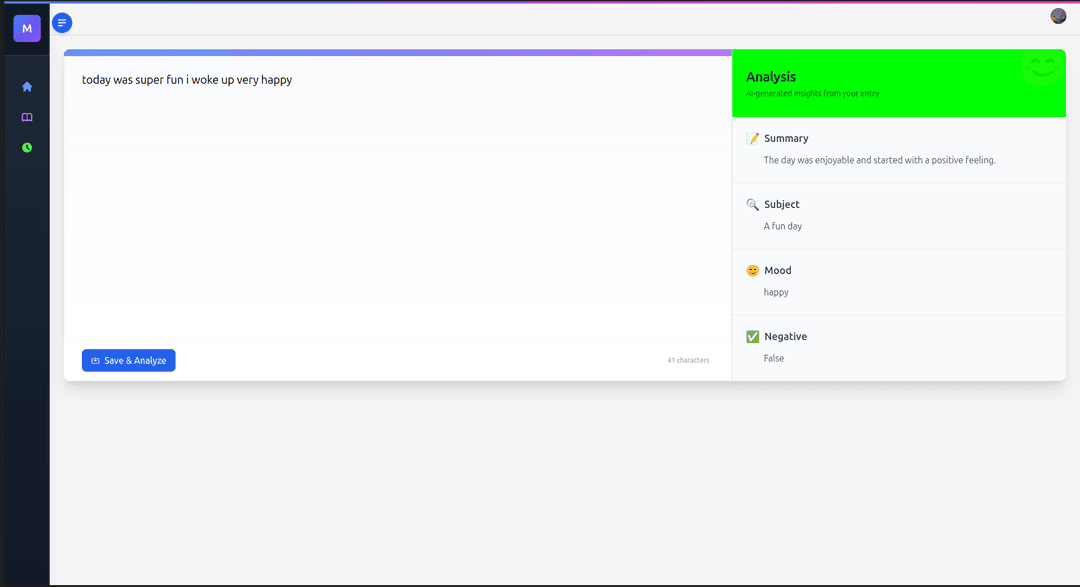Mood project screenshot